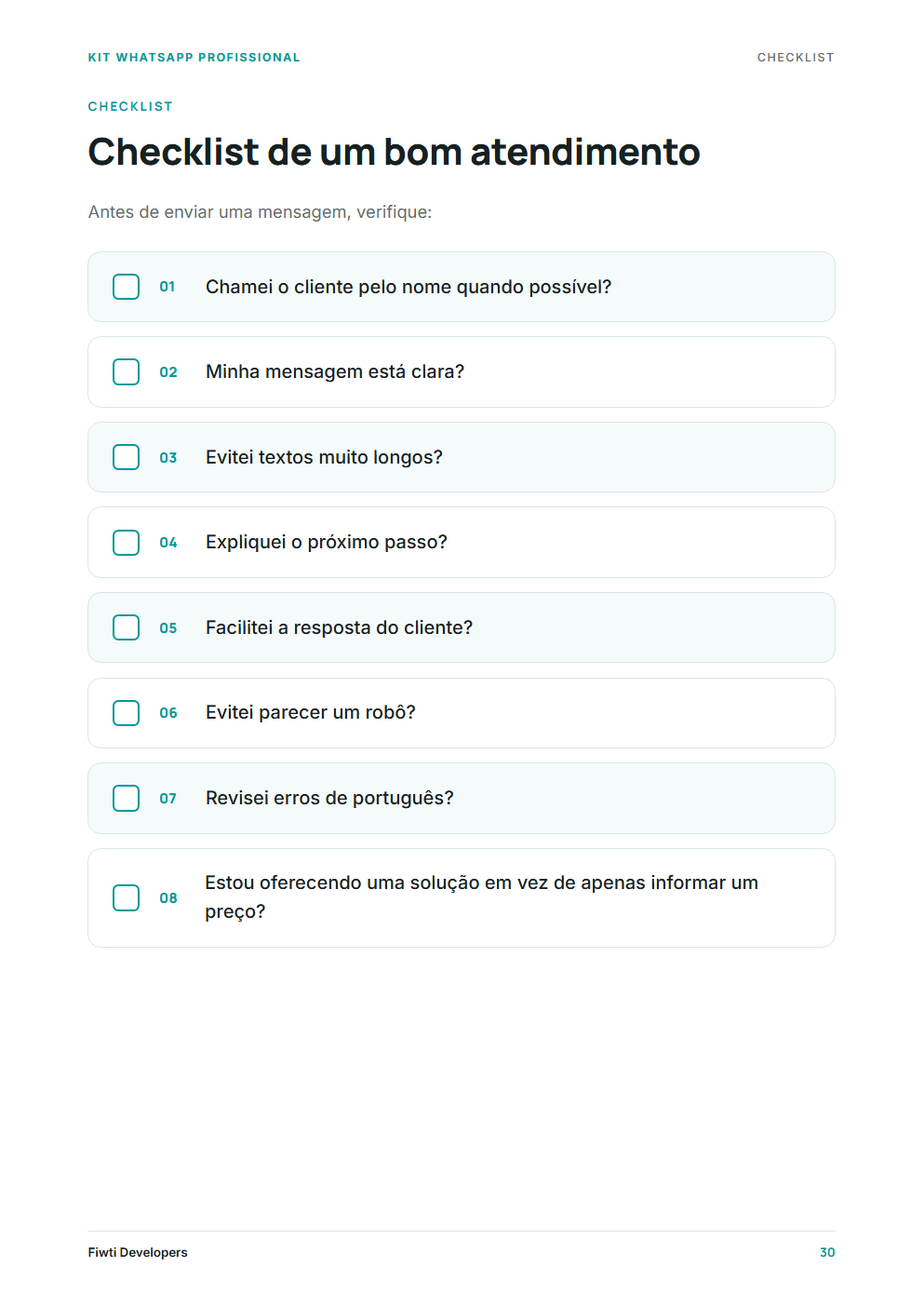Checklist de um bom atendimento pelo WhatsApp