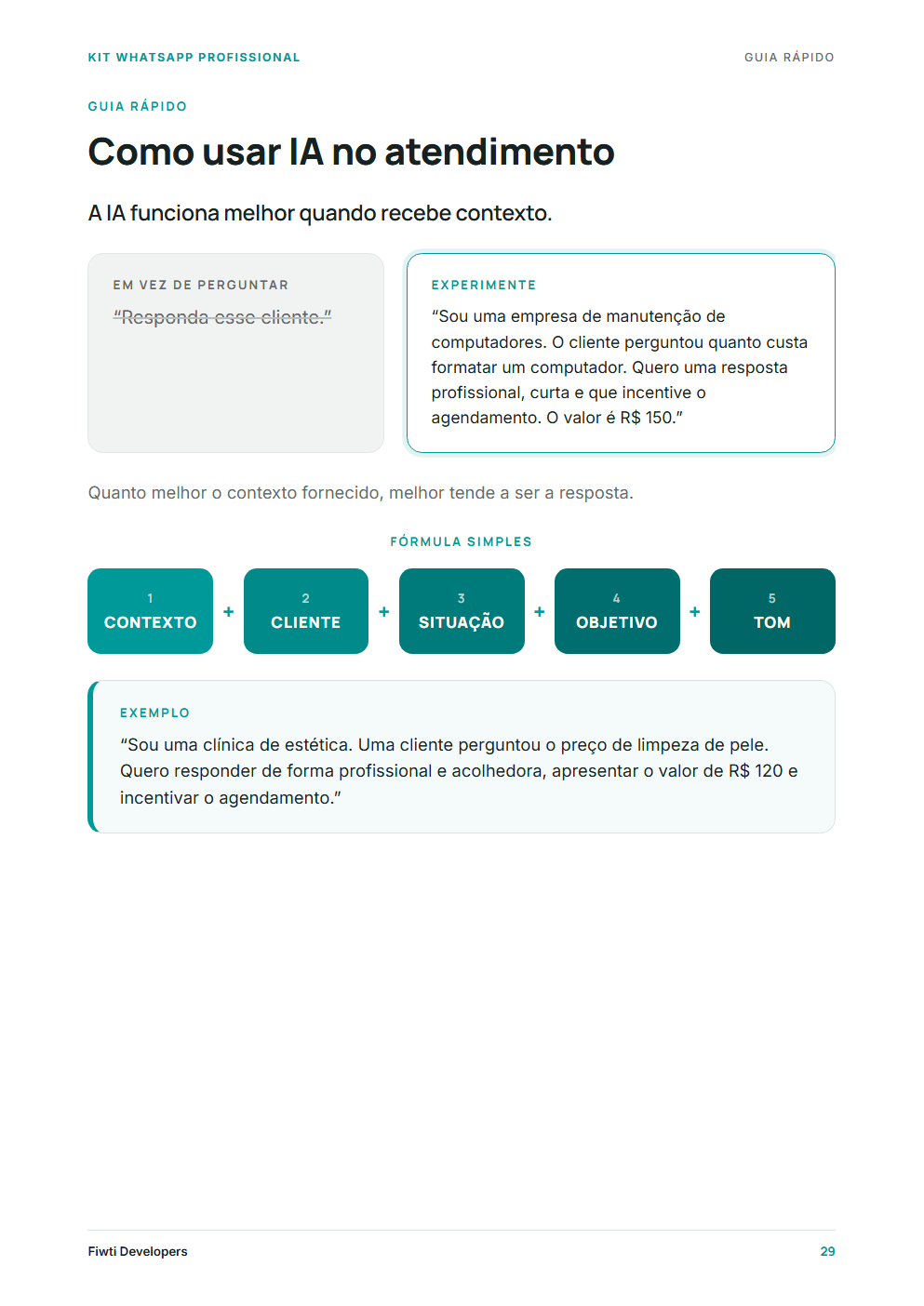 Guia rápido de como usar IA no atendimento ao cliente